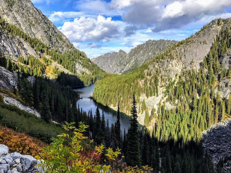 Nada Lake by Katie Collins Nada Lake, viewed from above, on the trail to Snow Lake.