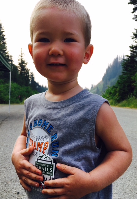 One of the smallest hikers at Snow Lake trailhead by Crystal Gartner