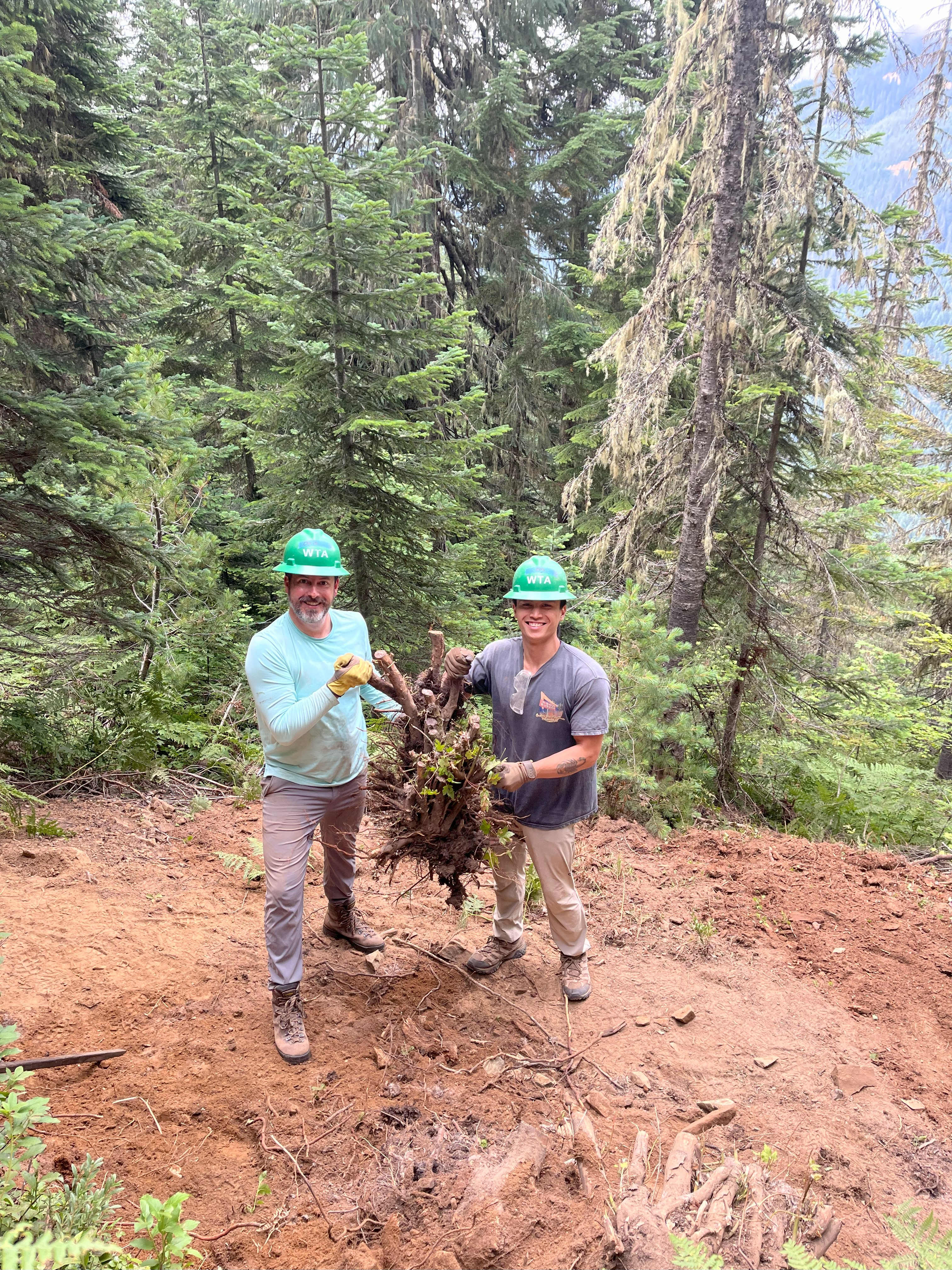 Staff from OR volunteer on Frog Mountain trail with WTA Staff from OR volunteer on Frog Mountain trail with WTA