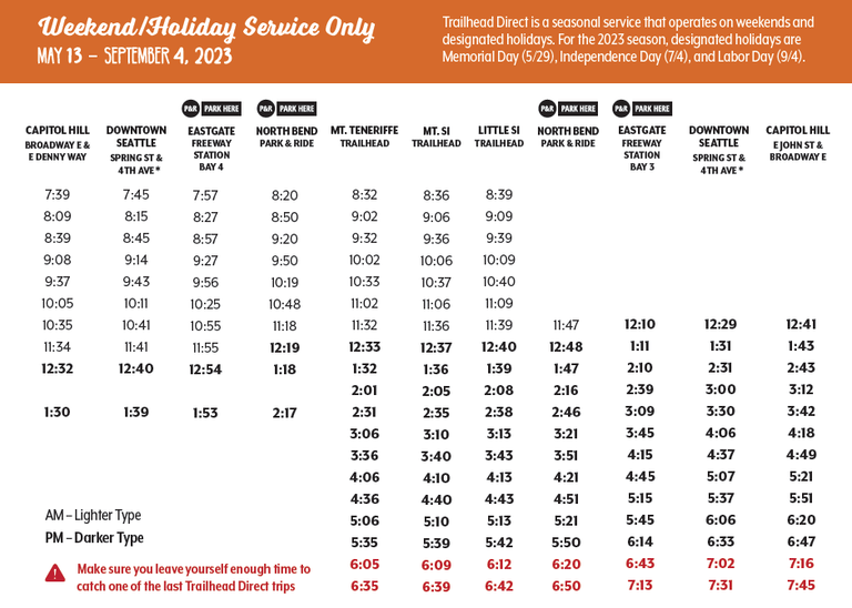 2023 trailhead direct service