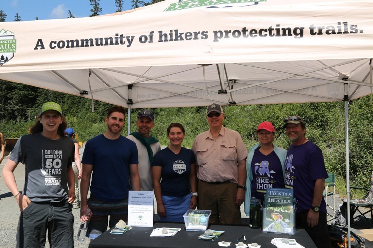 Washington Trails Day volunteers at the Snow Lake trailhead. Over 3,000 hikers have signed the pledge to prioritize recreation spending in national forests..jpg