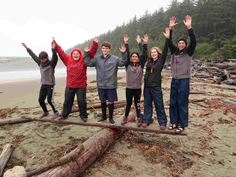 Wild Grief backpacking on the coast. Photo by Jim Cubbage. A Wild Grief teen backpacking group on the Olympic coast. Photo by Jim Cubbage.