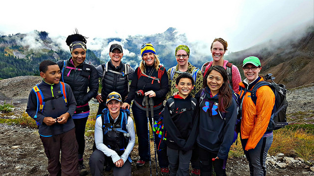 Local hiking group enjoying the Chain Lakes Trail photo by Kara Hollenbeck