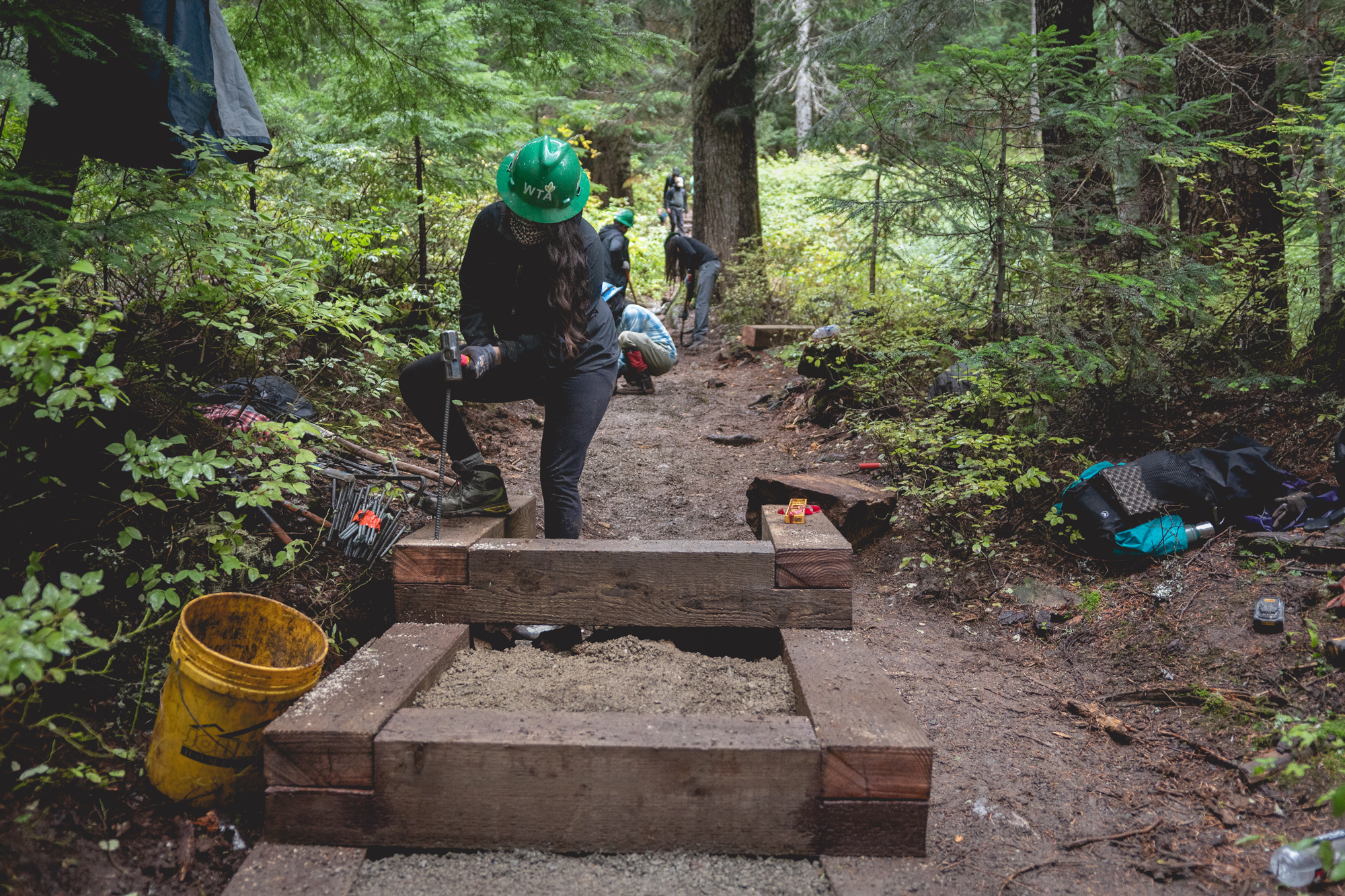 Steps along Snow Lake Trail trail work Briit Lê 2020n