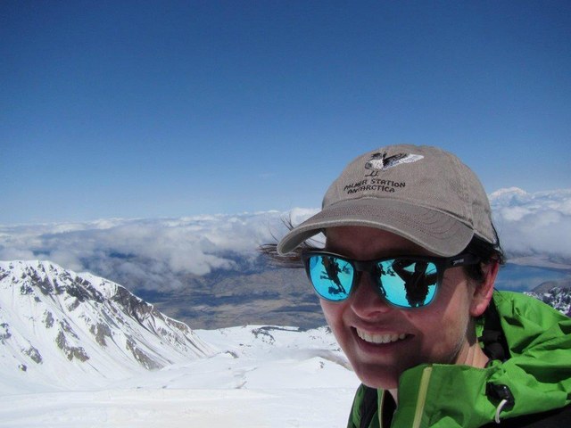 WTA Board Member Susan Queary exploring Mount St. Helens. 