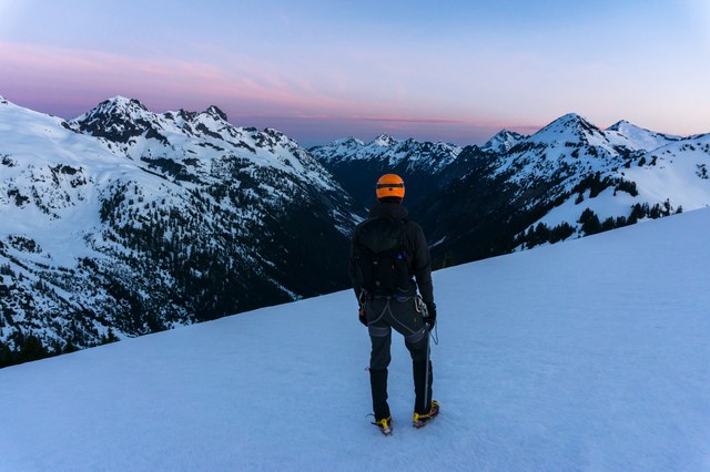 Erik climbing with his Scrambler 30 pack. Photo by Andrew Bertino.