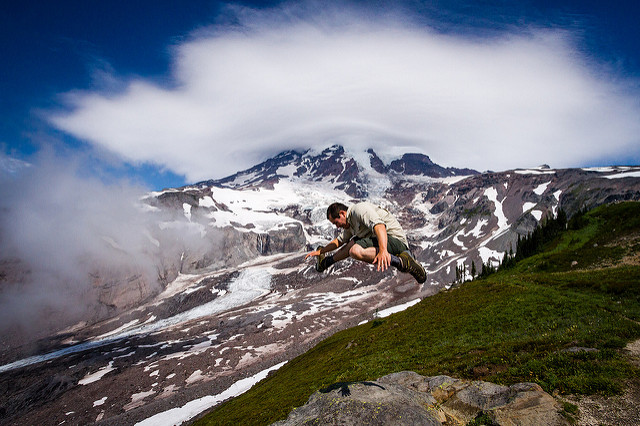 Mount Rainier mountain hop from the Alta Vista Trail. Photo by Gavin Danapon