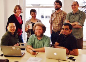 The app development team. From left: Jerry Wang, WTA's Susan Elderkin and Loren Drummond, Joe Kramer, Lev Novik, Bipin George Mathew and Jesse Snyder. 