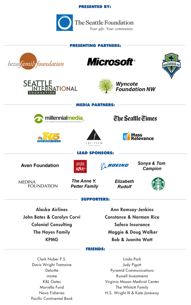 GiveBIG 2013 sponsors. 