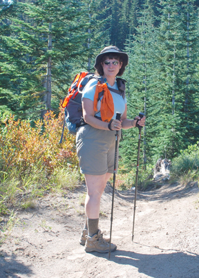 Susan Saul at Sunrise Peak
