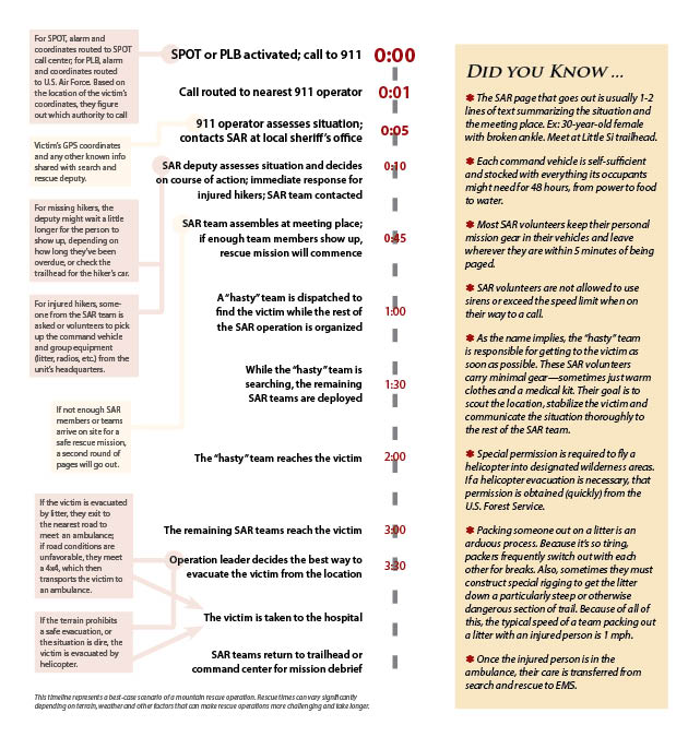 This timeline represents what typically happens behind the scenes of a rescue—and when.