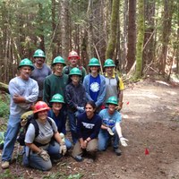 Volunteers near the Ape Cave Viewpoint Trail. Photo Credit: Ryan Ojerio