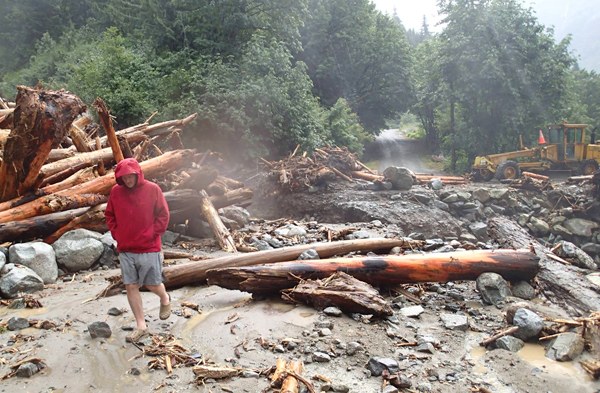 Cascade Pass Washout sq The Cascade River Road is closed short of the Cascade Pass trailhead indefinitely due to a washout across the road. Photo courtesy of National Park Service.