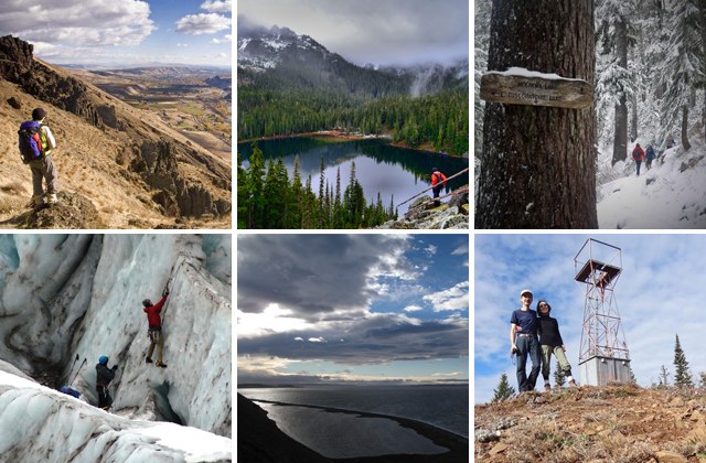 The views from six very different trails. Photos (clockwise from top left) by: David Hagen, Lismic, Elsa, Yasobara, wafflesnfalafel, geezerhiker.