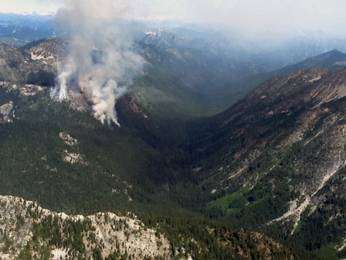 Granite Fire from the air. Photo Okanogan-Wentachee National Forest 