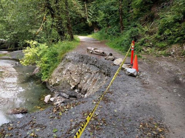 This summer, hikers needed to walk an additional 2 miles to reach the trailhead. Photo from trip reporter Adam Reineke. 