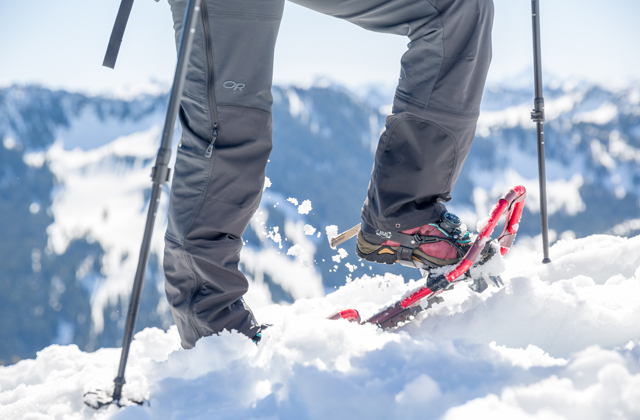 Snowshoes heading uphill Daniel Silverberg