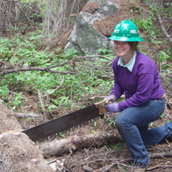 Teen Helen Miller works on Trail Teen Helen Miller works on Trail