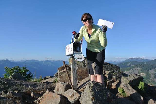 Lynette Alber found some correspondence to WTA in the Mailbox Peak's iconic mailbox. 