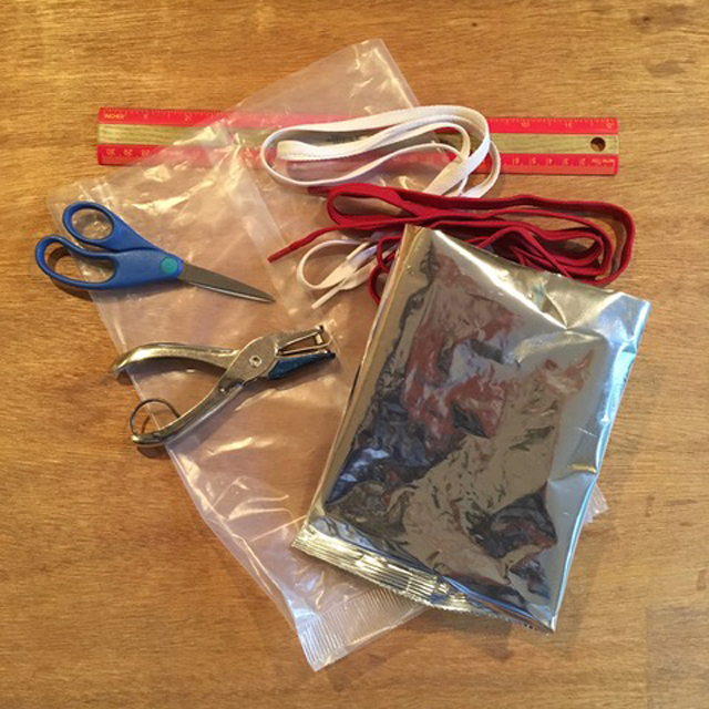 What you'll need for upcycling bags. Photo courtesy Elizabeth Humphrey. 