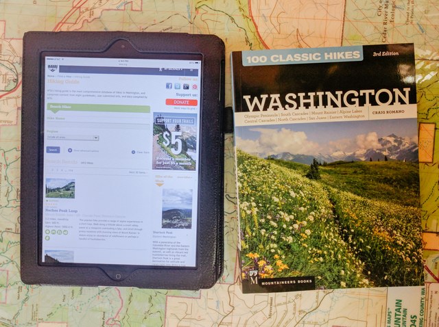 Modern hike planning can include guidebooks as well as online resources like WTA, CalTopo, Gaia and more. 