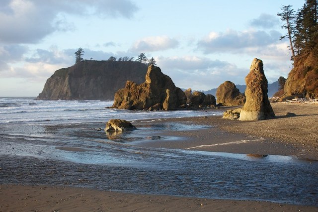 The sea stacks at Ruby Beach in December. Photo by albertino