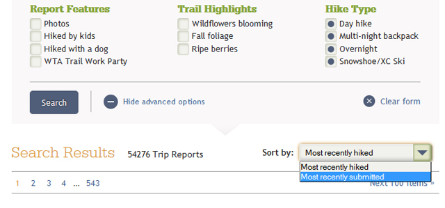 Trip Report Search and Sort Trip Report Search and Sort