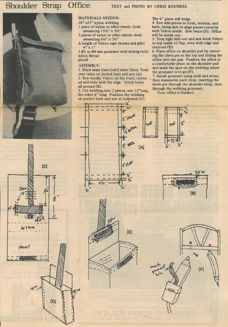 Shoulder Strap Office DIY - Signpost January 1978 Shoulder Strap Office DIY - Signpost January 1978