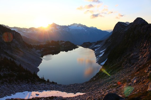Sunrise over Hidden Lake Sunrise over Hidden Lake in the North Cascades. Photo and August trip report by angmw05.