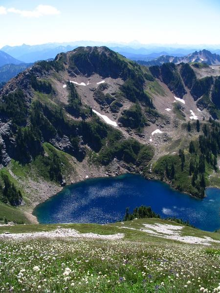 Pk 6562 from Johnson Mtn looking south, 2005. Trail goes to ridge to right of summit.