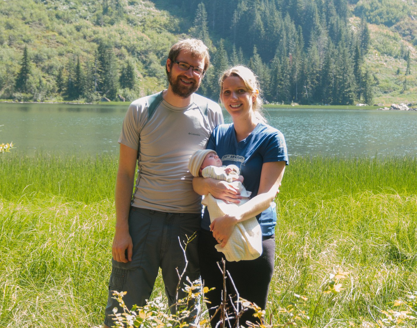 Our first family photo in the woods!