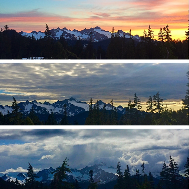 changing skyline over the twin sisters