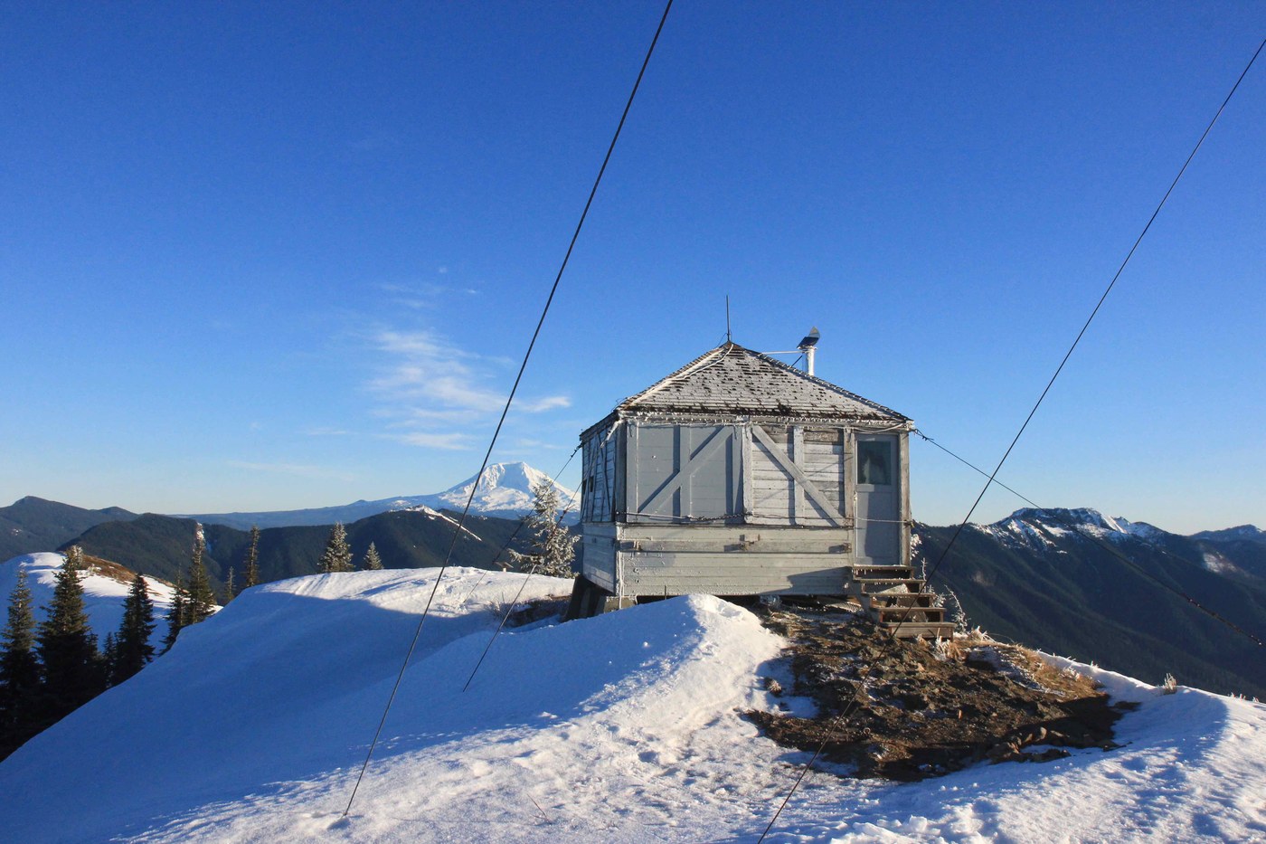 Burley Mountain Lookout with Mt Adams in the background