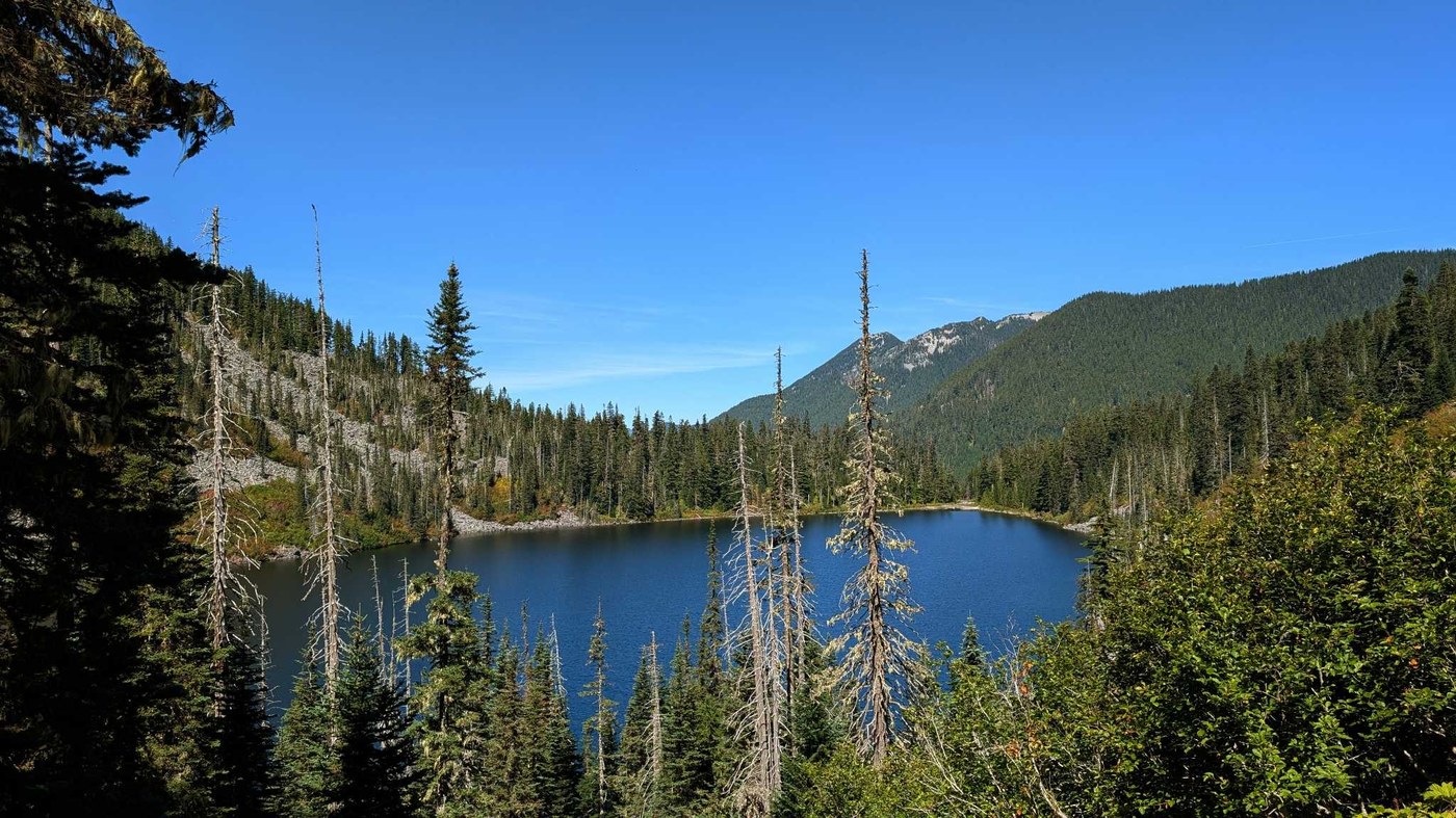 Pratt Lake coming into view.