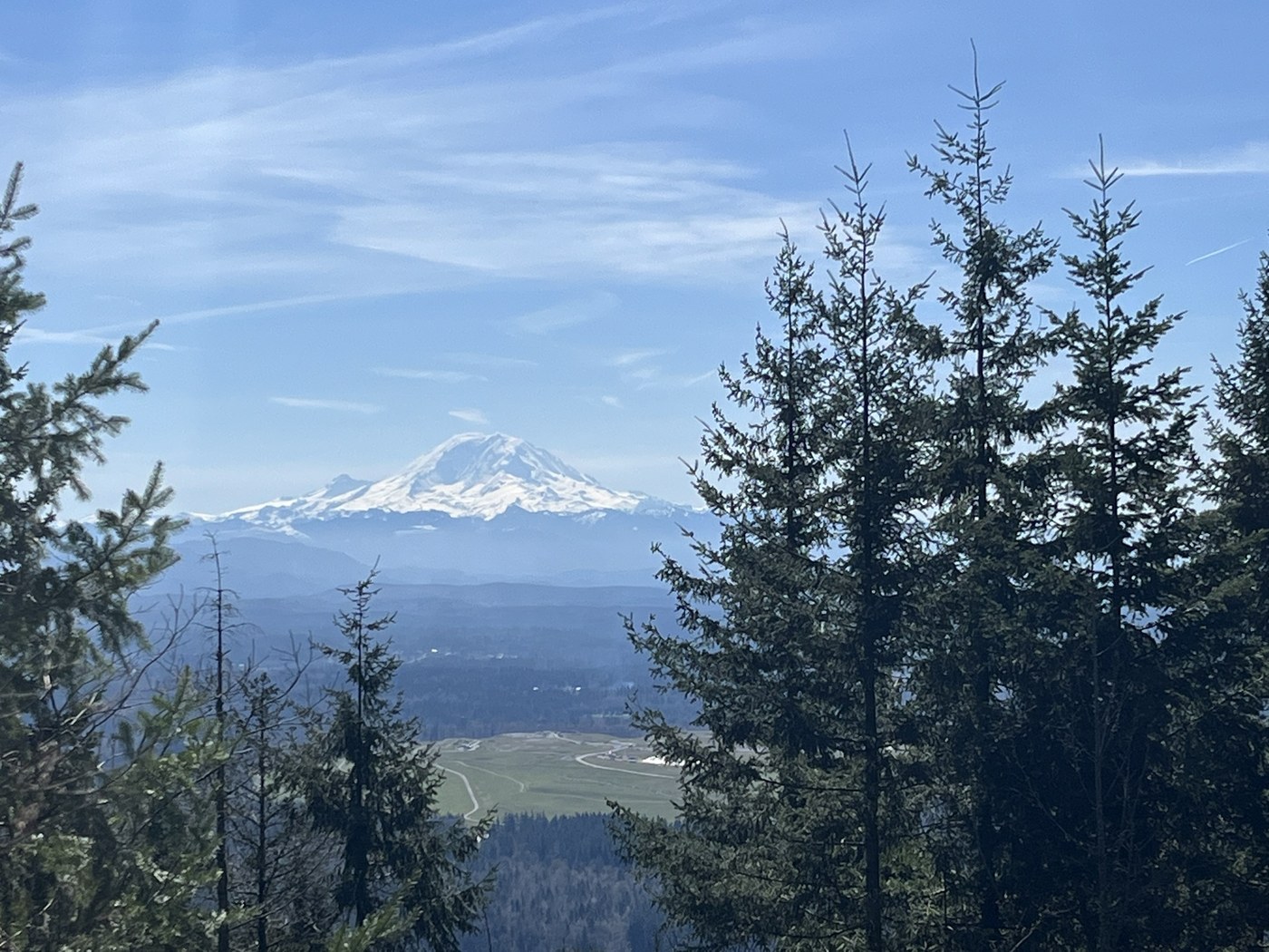 Debbie's View. Photo by Pablito. Mount Rainier from Debbie's View, near the end of the Margaret's Way Trail. Photo by trip reporter Pablito.