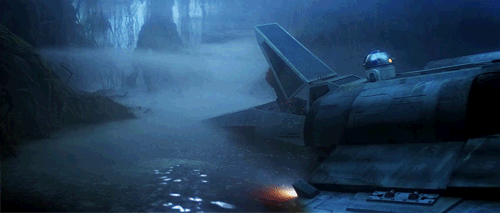 Luke's X-wing definitely not parked on a durable surface.