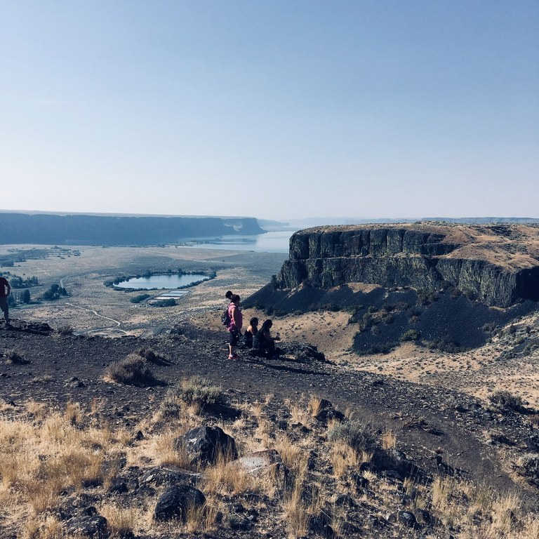 A family enjoys the view at Steamboat Rock. Photo courtesy of Gia P. 